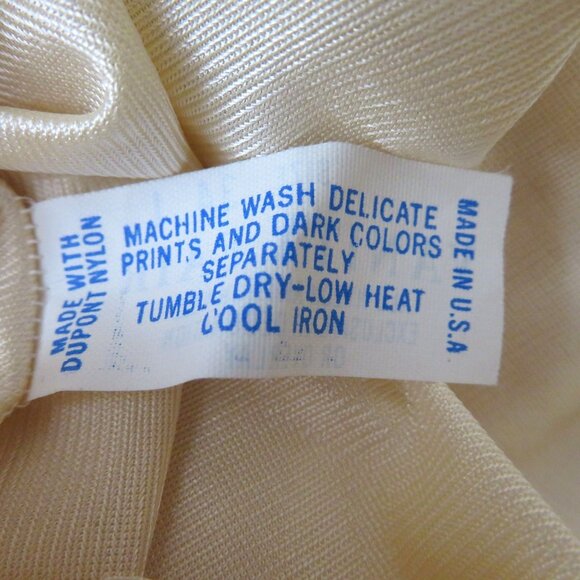 Vintage Vanity Fair Nylon Full Slip Dress Size 34L Beige Lace Overlay USA Made - Picture 13 of 13